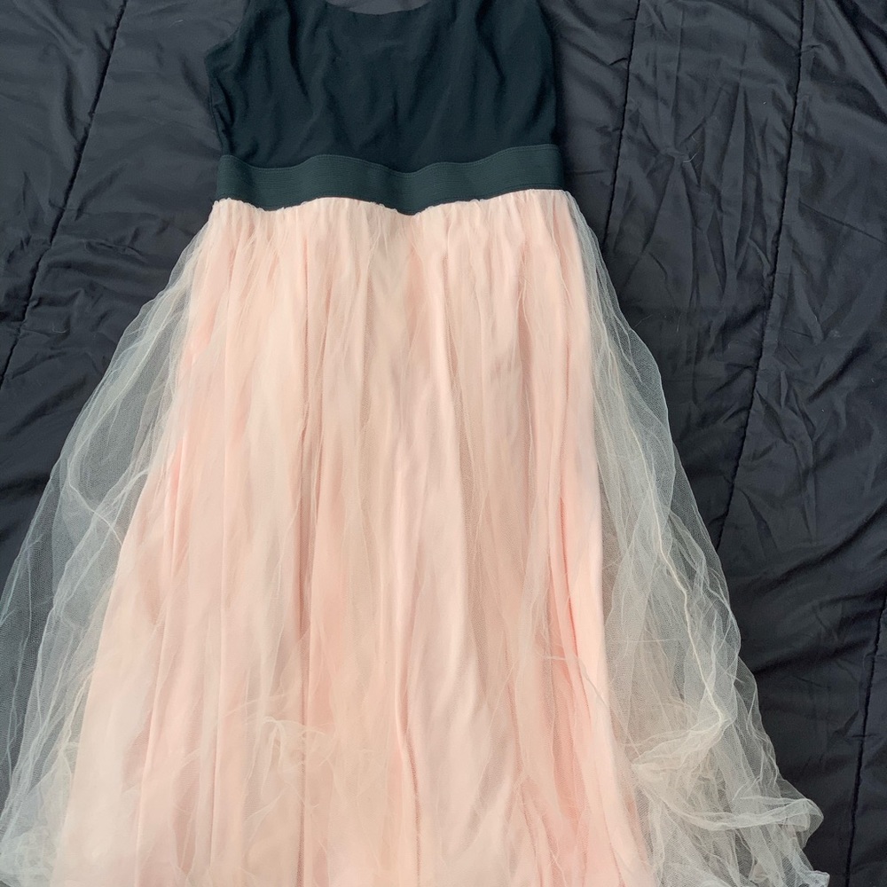 Black and light pink dress